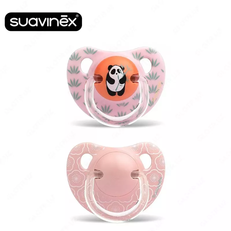 Пустышка анатомическая Suavinex Истории панды 6-18 мес розовая панда, цветы