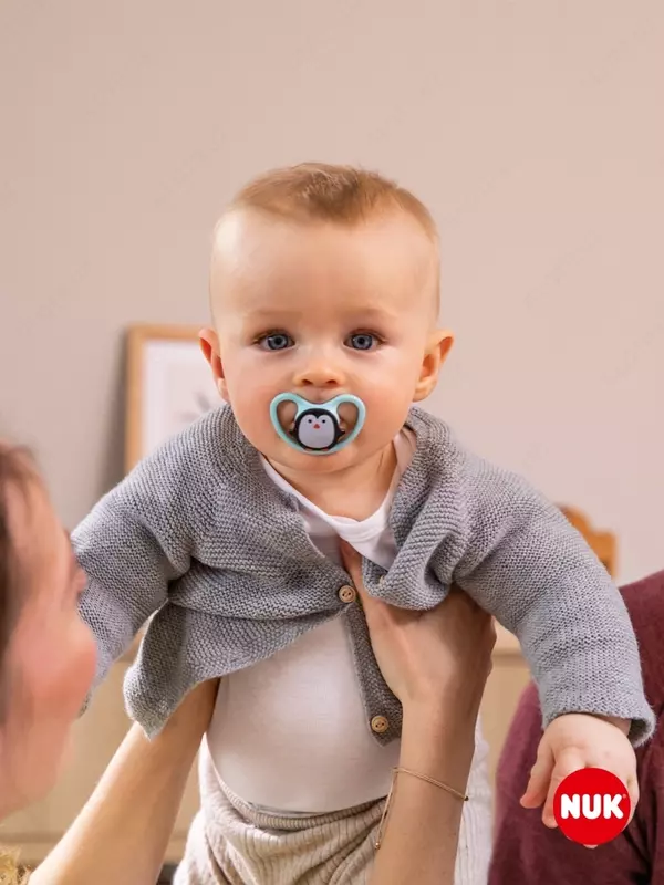 Пустышка силиконовая ортодонтическая NUK Space, 6-18 мес., пингвин