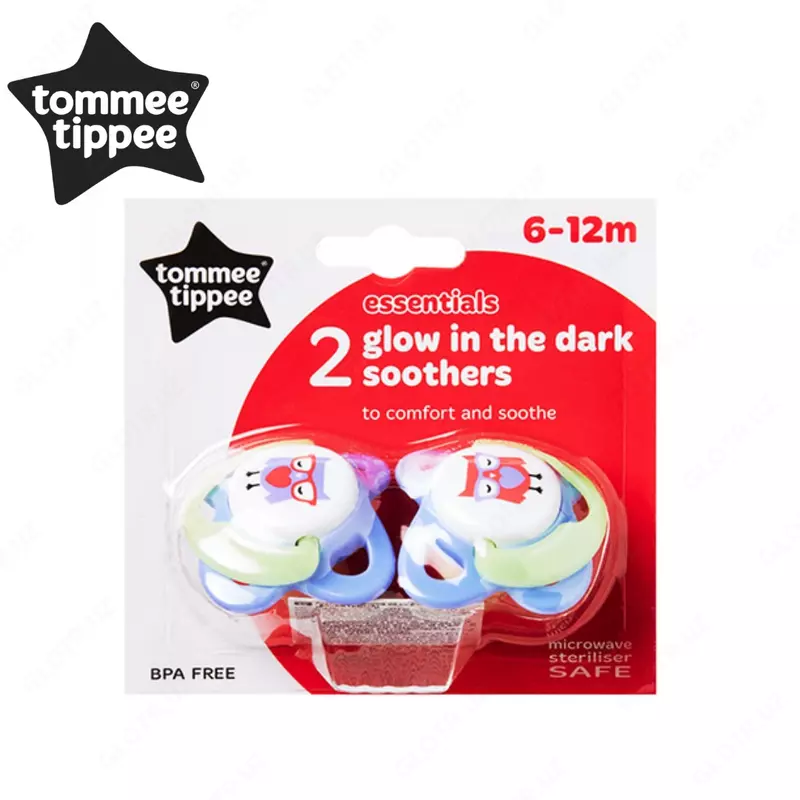 Tommee Tippee 2 glow lateks tungi so'rg'ich, 6-12 oy, 2 dona