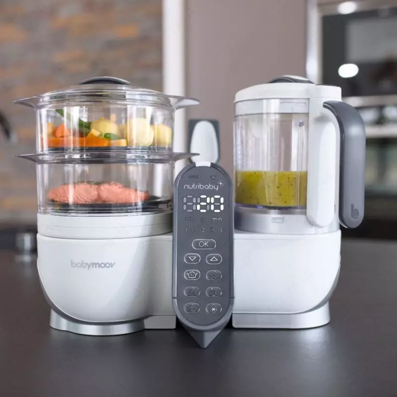 Babymoov Nutribaby Plus ikki qavatli qozon-blender-isitgich-sterilizator 1da 4 (Frantsiya)