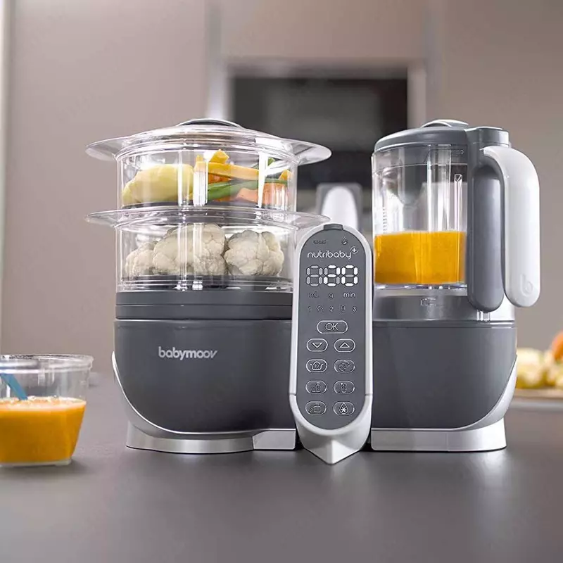 Babymoov Nutribaby Plus ikki qavatli qozon-blender-isitgich-sterilizator 4 dan 1 gacha (Frantsiya)