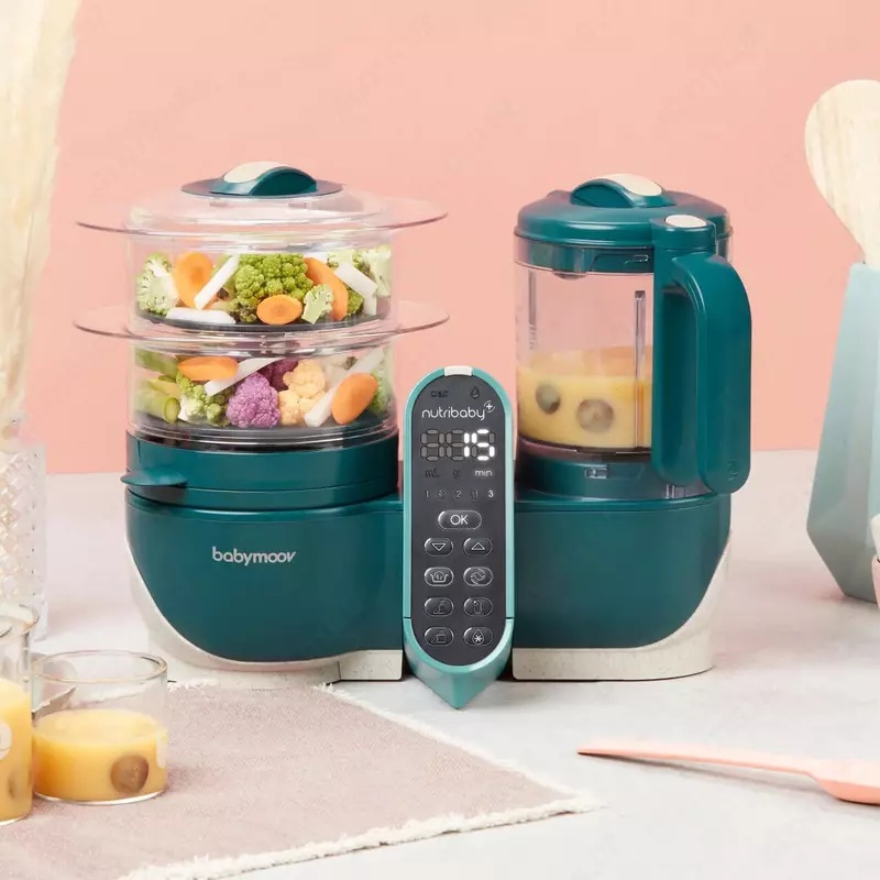 Babymoov Nutribaby Plus ikki qavatli qozon-blender-isitgich-sterilizator 4 dan 1 gacha (Frantsiya)