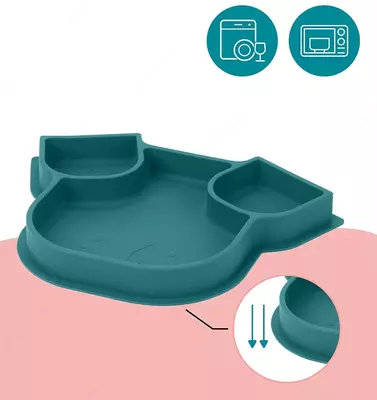 Тарелка силиконовая секционная Babymoov, Собака с 6 мес