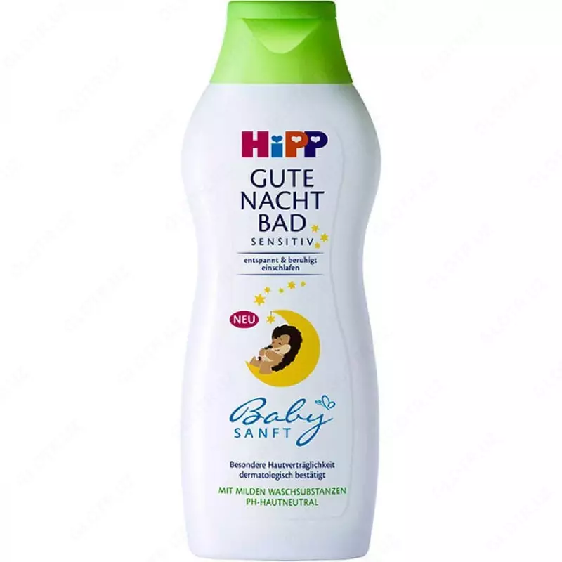 HiPP Babysanft Goodnight yomon tozalash va hammom suyuqligini yaxshilash 350 ml