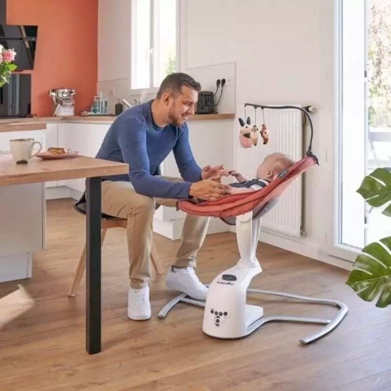 Люлька шезлонг качалочка Babymoov - Swoon Motion, Terracotta с рождения до 9 кг