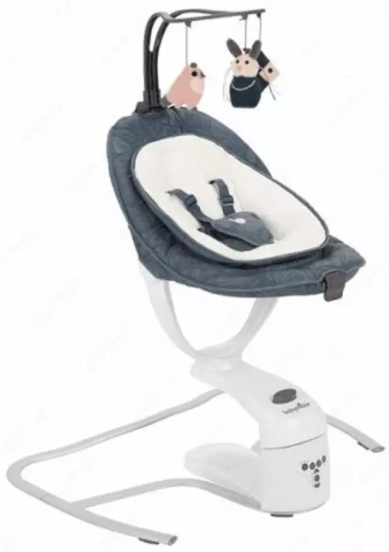 Люлька шезлонг качалочка Babymoov - Swoon Motion, Blue Petal с рождения до 9 кг