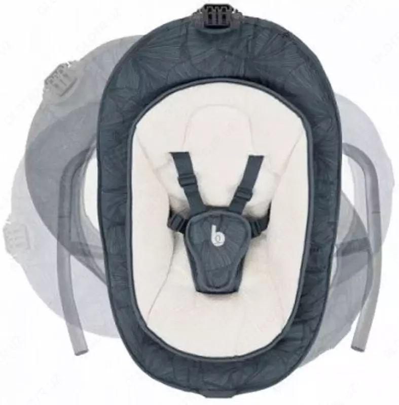 Люлька шезлонг качалочка Babymoov - Swoon Motion, Blue Petal с рождения до 9 кг