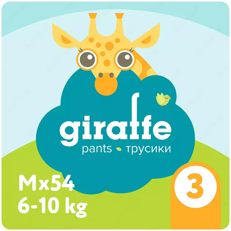 LOVULAR трусики Giraffe M, 6-10 кг, 54 шт.