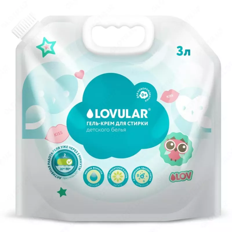 Sweet kiss 3l bolalar kiyimlarini yuvish uchun Lovular gel krem kukuni