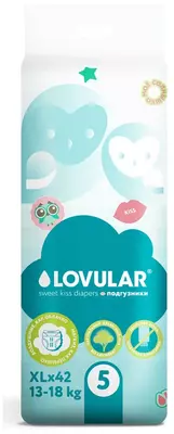 Lovular SWEET KISS tagliklari,  XL, 13-18 kg, 42 dona