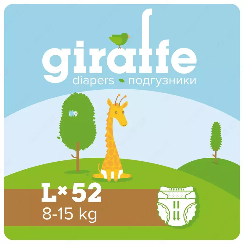 LOVULAR подгузники Giraffe L (8-15 кг) 52 шт.