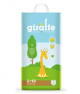 LOVULAR подгузники Giraffe L (8-15 кг) 52 шт.