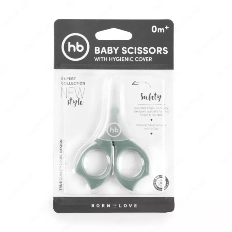 Happy Baby Детские ножницы для ногтей с колпачком Baby Scissors olive