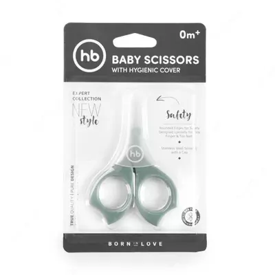 Happy Baby Детские ножницы для ногтей с колпачком Baby Scissors olive