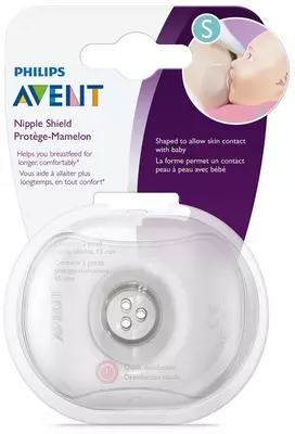 Avent Накладки на соски силиконовые защитные р. S, 2 шт