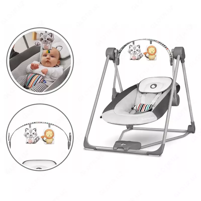 Электронные качели детские для новорождённых Lionelo Otto Cozy Grey