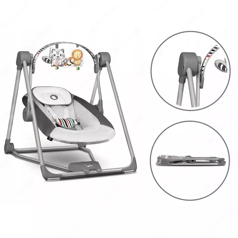 Электронные качели детские для новорождённых Lionelo Otto Cozy Grey