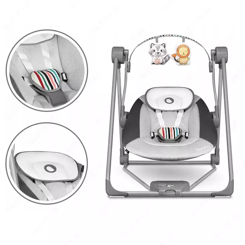 Электронные качели детские для новорождённых Lionelo Otto Cozy Grey