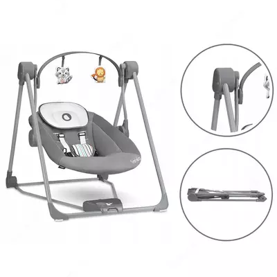 Электронные качели детские для новорождённых Lionelo Otto Grey Concrete