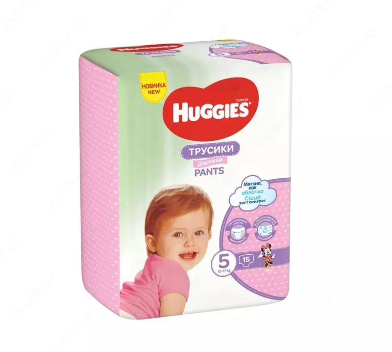 Подгузники Huggies Ultra Comfort 5 для девочек 12-22 кг, 64 шт