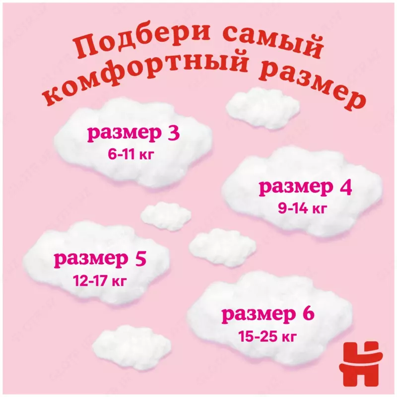 Подгузники Huggies Ultra Comfort 5 для девочек 12-22 кг, 64 шт