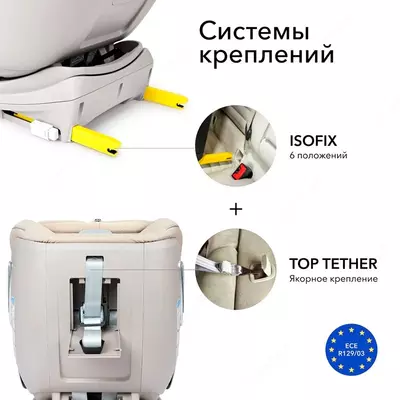 Happy Baby I-Unix детское автокресло (группа 0-1-2-3, 0 - 12 лет, до 36 кг), цвет Beige