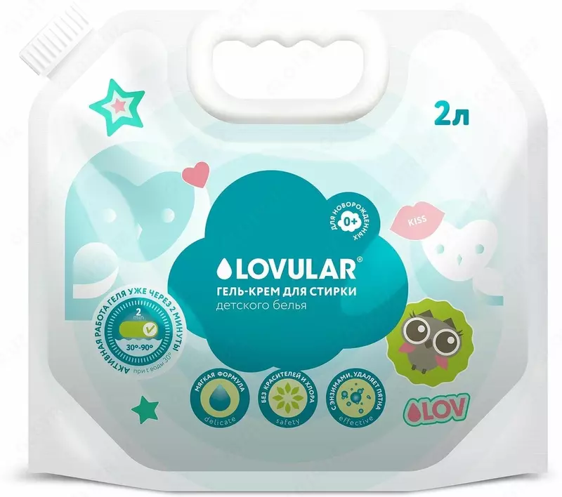 Lovular Гель-крем порошок для стирки детского белья Sweet kiss 2 л