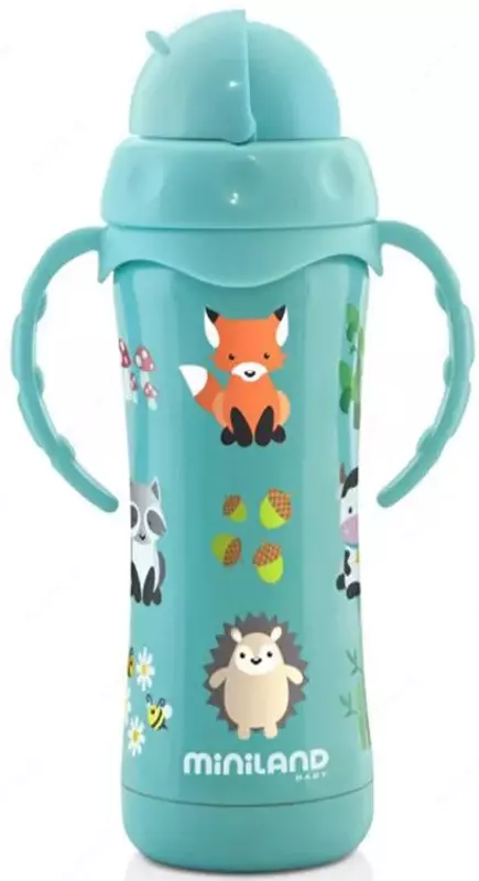 Miniland Thermokid 240 ml somonli termal qozon, hayvonlar bilan ko'k