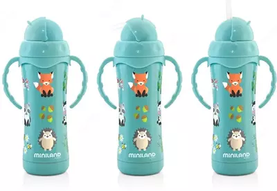 Miniland Thermokid 240 ml somonli termal qozon, hayvonlar bilan ko'k