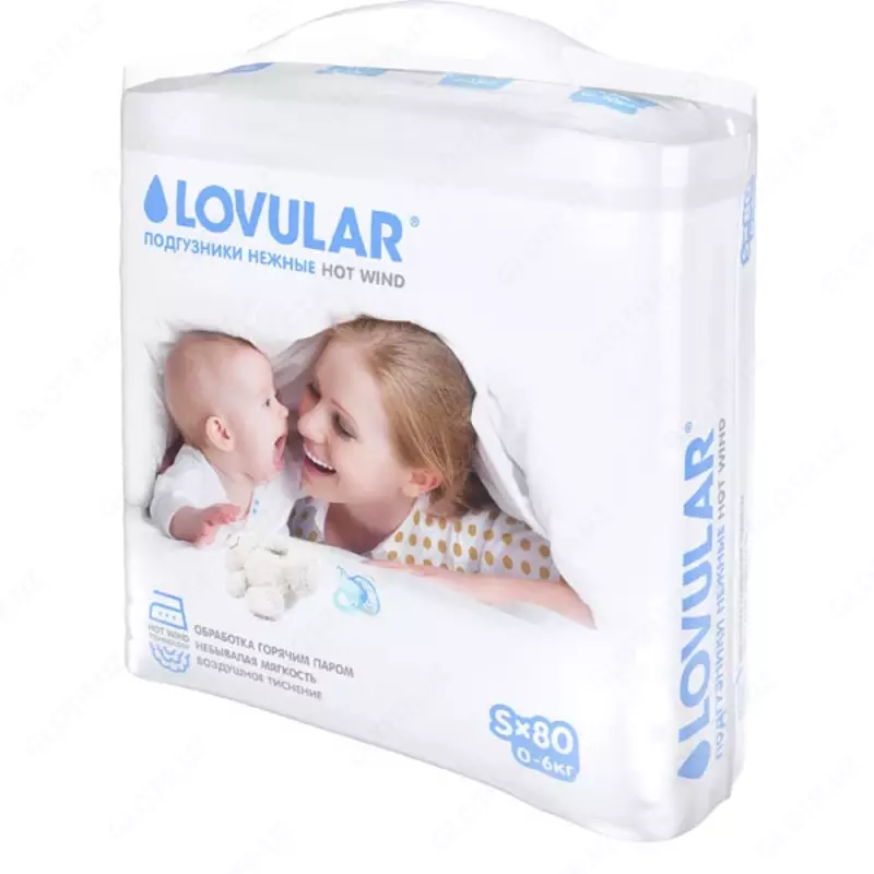 Подгузники LOVULAR HOT WIND, 0-6кг, Размер S