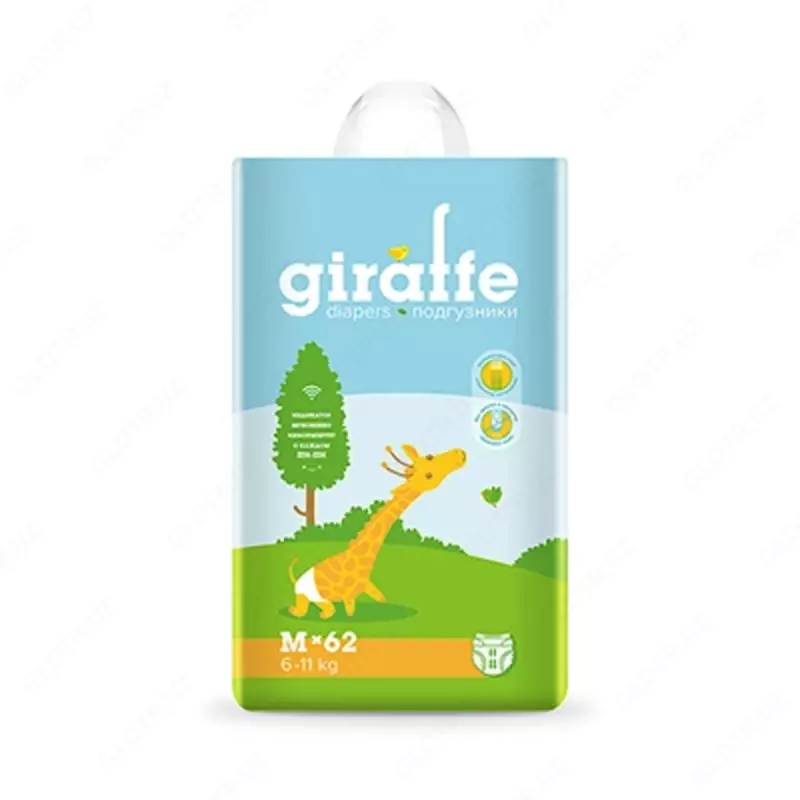 Подгузники LOVULAR GIRAFFE, 6-11кг, размер M