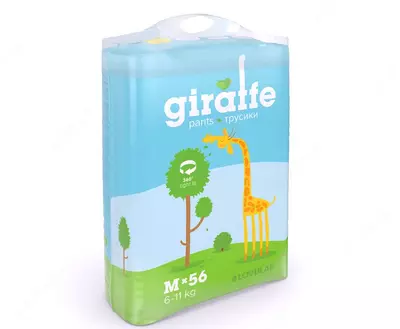 Трусики-подгузники LOVULAR GIRAFFE, , 6-11кг, размер M