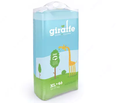 Трусики-подгузники LOVULAR GIRAFFE, , 12-15кг, размер XL