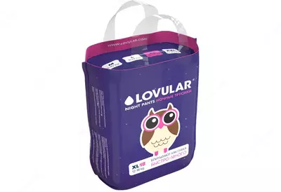 Ночные трусики-подгузники LOVULAR (NIGHT), 12-17кг, размер XL