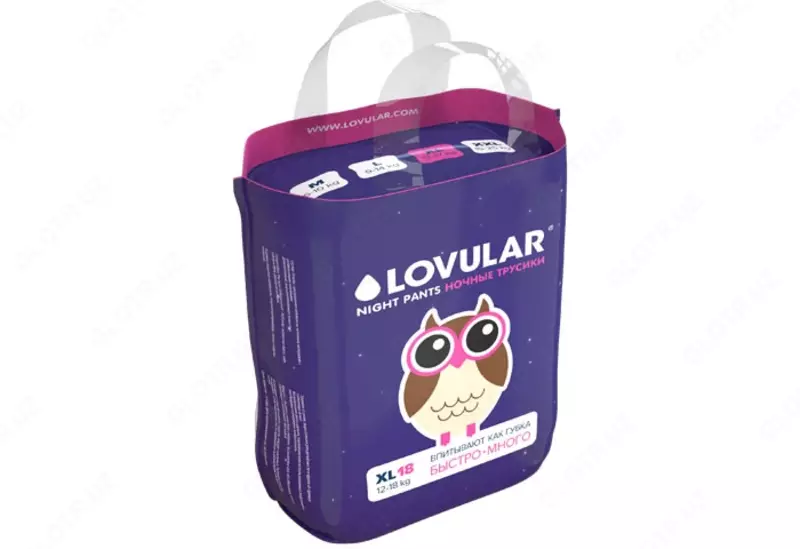 Ночные трусики-подгузники LOVULAR (NIGHT), 12-17кг, размер XL