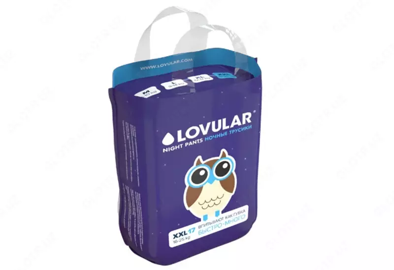 Ночные трусики-подгузники LOVULAR (NIGHT), 15-25кг, размер XXL