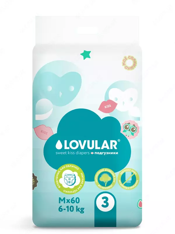 Трусики-подгузники Lovular SWEET KISS, 6-10 кг, Размер M