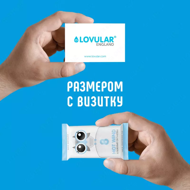 Влажные салфетки LOVULAR HOT WIND Совята, 10 шт.