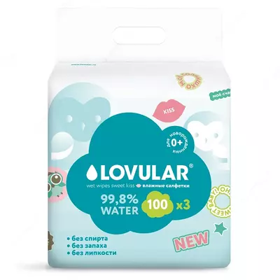 Влажные салфетки SWEET KISS, 100 шт.