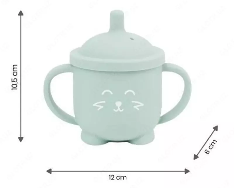 Tutqichli va qulay silikon naychali ichimlik idishi 180ml Babymoov, Frantsiya