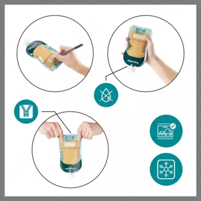 Babymoov saqlash va saqlash sumkasida 150 ml (20 dona)mavjud