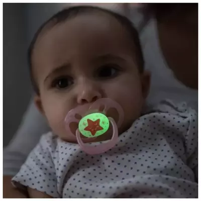 Пустышка Dr Brown's Advantage ночная с крышкой 6-18 месяцев 2шт Розовый