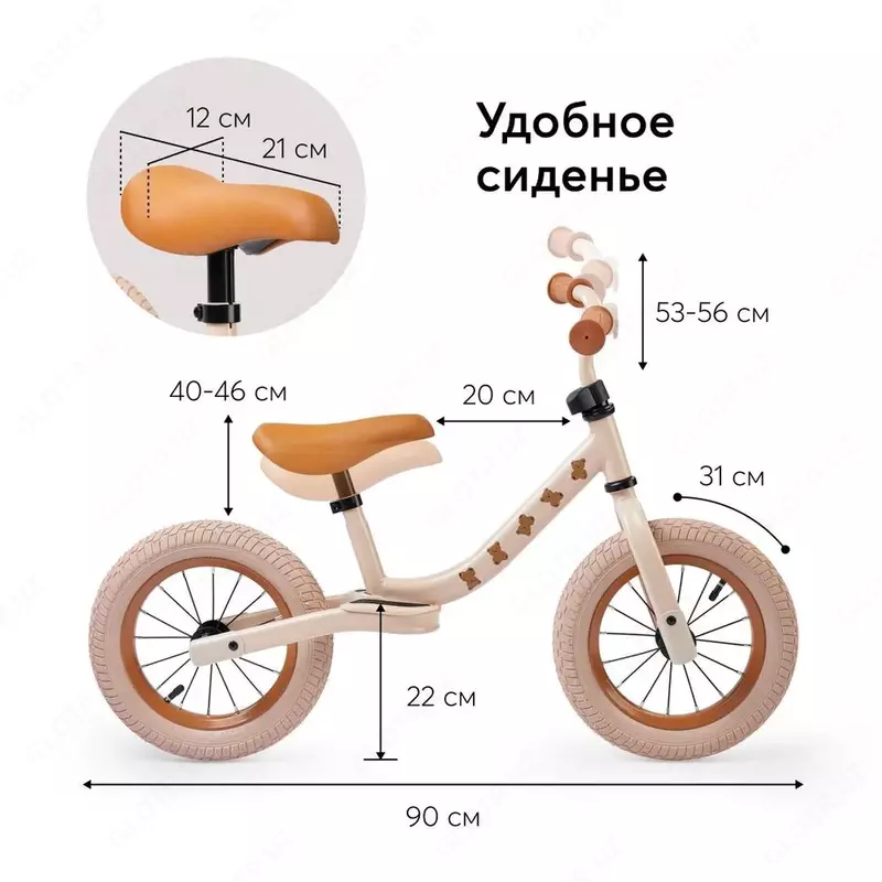 Беговел FRANKY Happy Baby Великобритания , бежевый