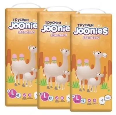 Joonies Standard L (9-14 kg) trusiklari, 42 dona, 3 qadoq
