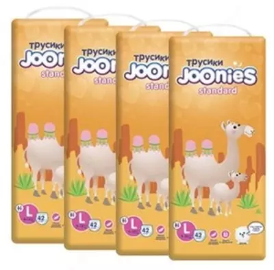 Joonies Standard L (9-14 kg) trusiklari, 42 dona, 4 qadoq