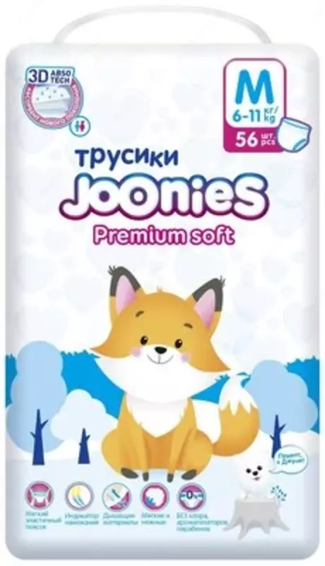 Joonies трусики Premium Soft M 6-11 кг, 56 шт.