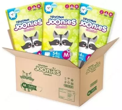 Joonies трусики Comfort M, 6-11 кг, 54 шт., 3 уп..