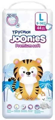 Joonies трусики Premium Soft L 9-14 кг, 44 шт., 2 уп.