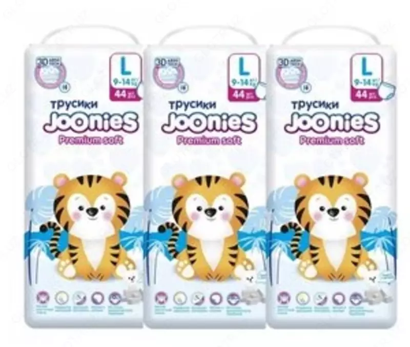Joonies трусики Premium Soft L 9-14 кг, 44 шт., 3 уп.