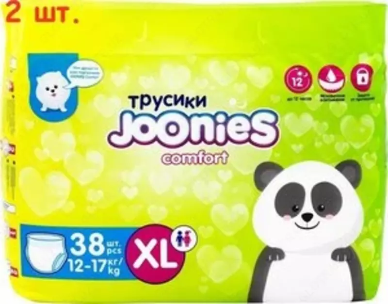 Joonies трусики Comfort XL, 12-17 кг, 38 шт., 2 уп., белый